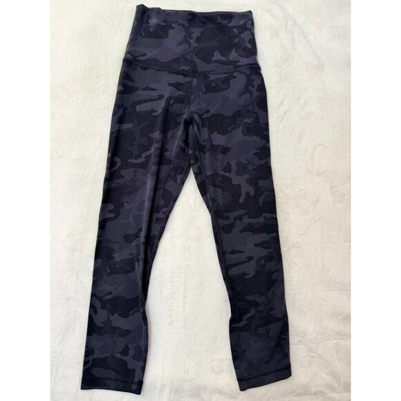 Lululemon High-Rise Black/Purple Camo Leggings – Size 0 - Picture 1 of 4